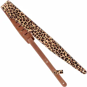 Guitar Strap Leopard 2.5", Horsehair Leather Adjustable Guitar Straps with  Padding for Bass, Electric, and Acoustic Guitars
