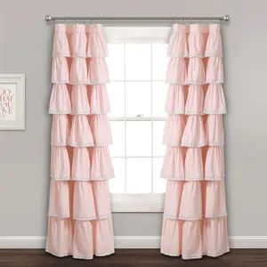 52"x84" Ruffle Window Kids' Curtain Panel Blush - Lush Décor