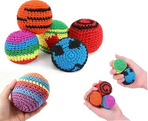 Crochet Juggling Balls  Funny Hackysack Balls for Hand-Eye Coordination - Portable Soft Sacks for Beginners Outdoor Playset & Party Favors