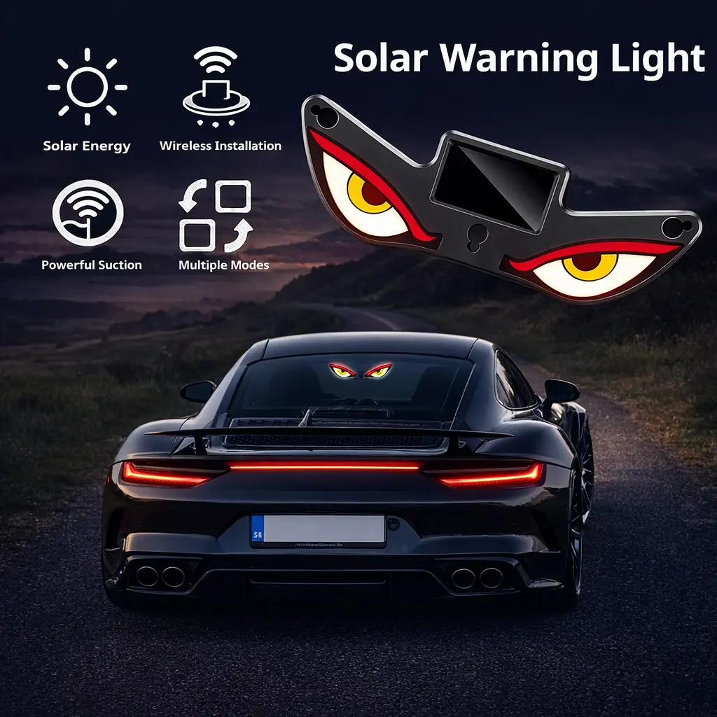Car Rear Window LED Display Panel – Vampire Devil Eye Emoji Light, Dynamic Auto Decorative Car Light