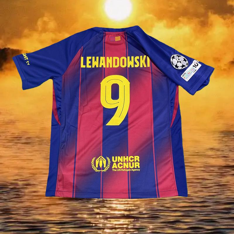 25-26 home red and blue Lamin Yamal No. 10 football jersey