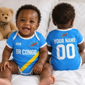 Personalized Dr Congo Baby Bodysuit, Custom Name Number Infant Soccer Outfit, Congo Baby Jersey