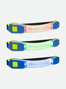 NATHAN LightBender RX Armband Light - 6-Lumen USB Rechargeable LED Armband with Red Green Blue Modes for Dusk Night Running