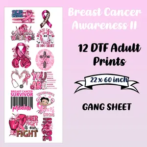 Breast Awareness II Ready To Press DTF Bundle Sheet