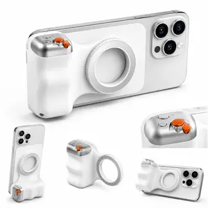 Magnetic Phone Grip for iPhone & Android, Ergonomic Camera Handle with Two-Stage Shutter, Zoom Lever, Quick Launch & Wireless Remote for Stable Shots