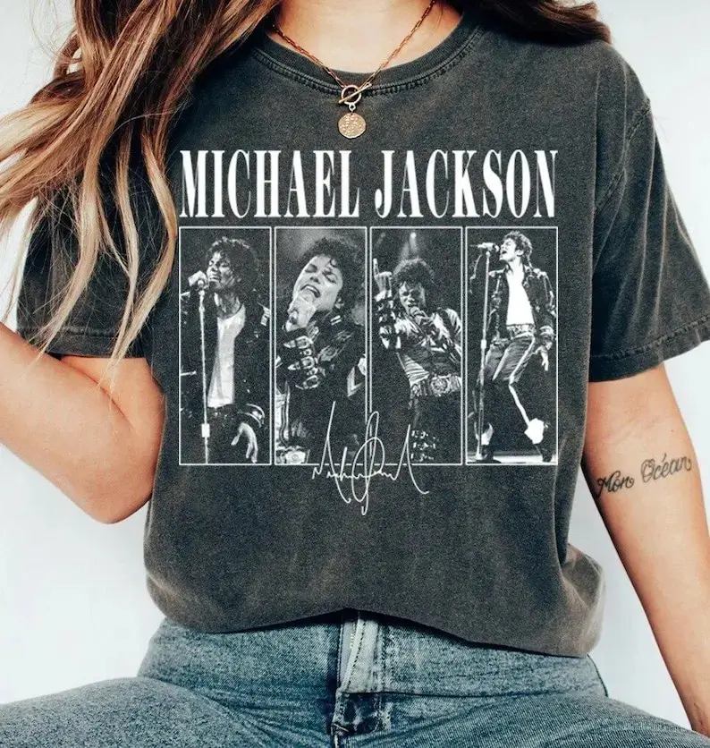 Michael Jackson Bad World Tour 1987 Shirt, 4 Panel Vintage Graphic Tee, King of Pop Signature T-shirt, MJ Concert Apparel