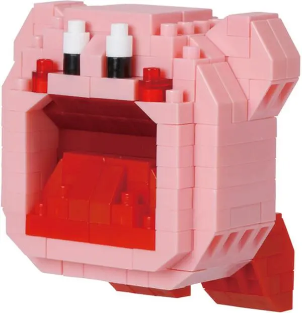 Nanoblock Kirby Inhaling Character Building Kit with Brick Blocks, Collectible Figurine Statue, TV/Movie Character Display Collectible, Tv/ Movie Char.