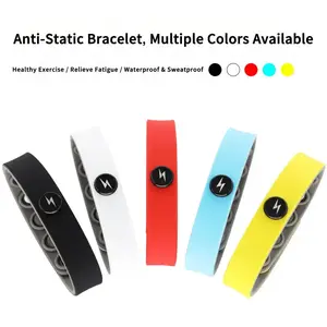 Anti-Static Silicone Bracelet Negative Ion Sports Energy Balance Waterproof Wireless Wristband White Wearable Devices