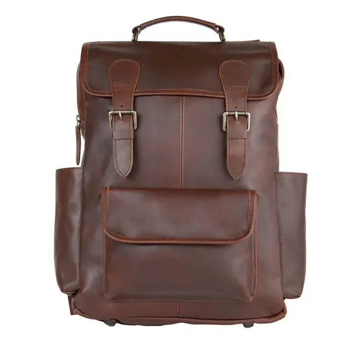 Vintage Square Leather Backpack