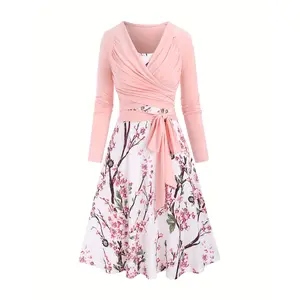 Two-Piece Printed Fashion Suspender Dress Set