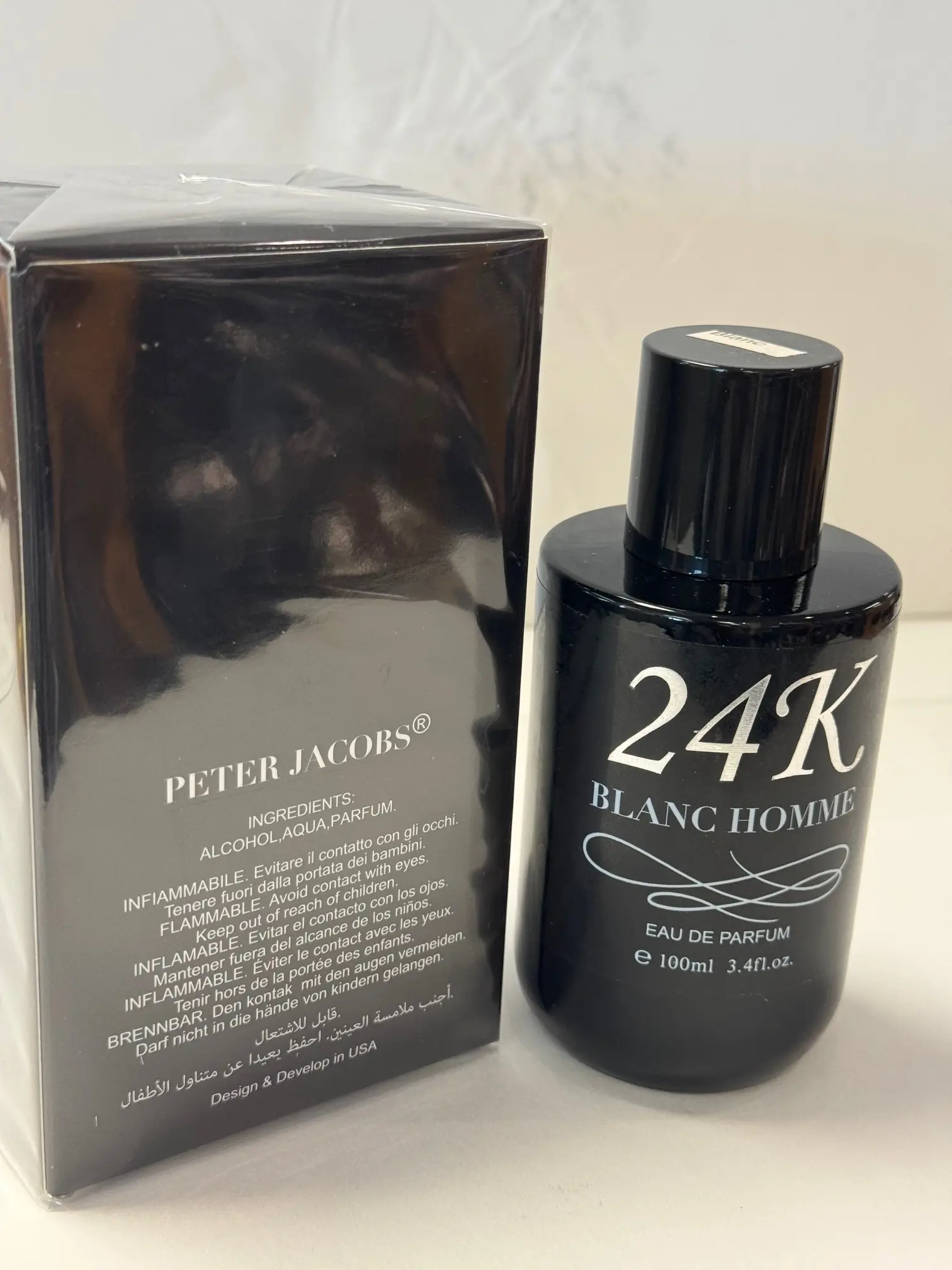 Peter Jacobs 24K BLANC Homme 3.4 oz / 100 ML Eau de Parfum for Men Regular  Edition Sealed Box