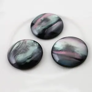 New Fashion 10pcs 25mm Black Color  Flat Back Resin Cabochons Cameo  G4-23