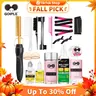 【SUMMER VIBES】Electric Hot Comb Hair Straightener for Natural Hair and Wigs - Curling Iron and Pressing Comb Set with Wax Stick Brush Salon Gift Straightening Cream, Hair Styling Tools, Silky Straight Hair