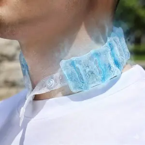 Reusable Summer Cooling Neck Band, Ice Neck Cooler for Eyes, Neck, Hands, Portable Adjustable Ice Ring, Outdoor Activity Cool Down Device
