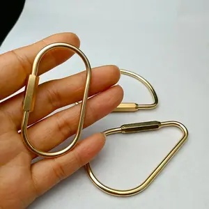 1pc Heavy-Duty Metal Carabiner Hooks Keychain - Versatile & Durable Keyring for Camping, Hiking and Travel Enthusiasts
