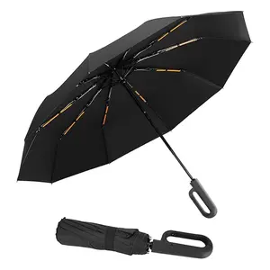 Automatic Folding Umbrella,  Portable Rain Umbrella with Loop Buckle, Windproof & Waterproof Umbrella for Men & Women