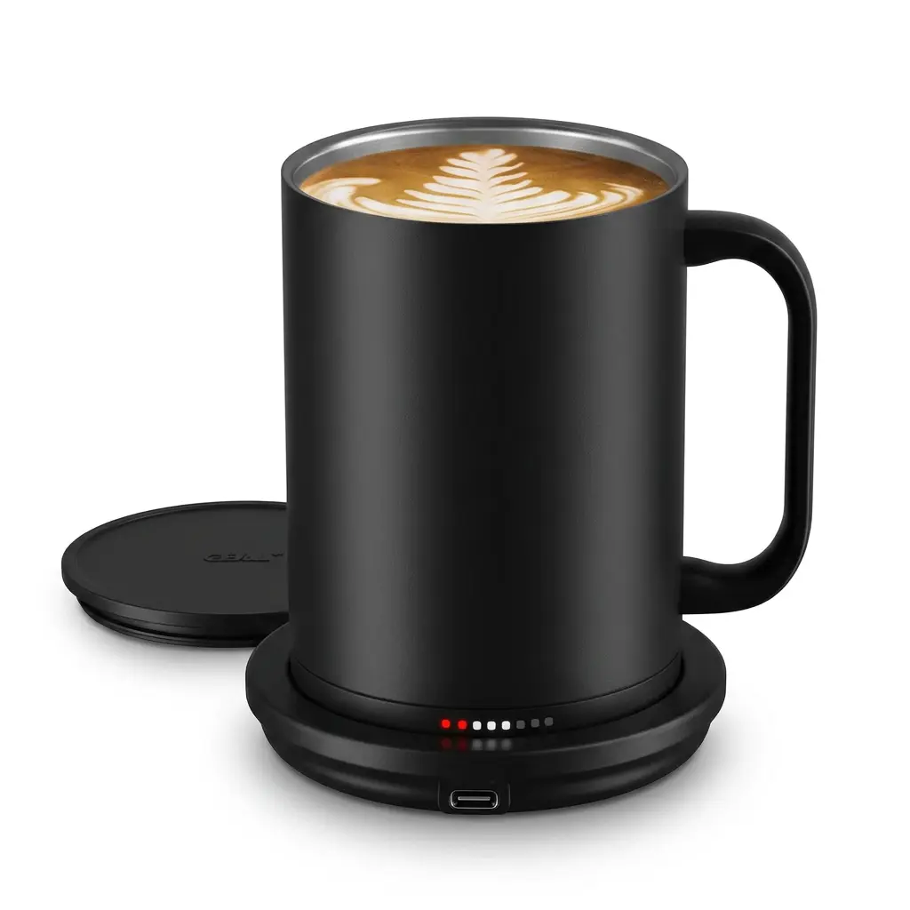 OMNIRA Temperature Control Smart Mug 2, 14 Oz, App-Controlled Heated Coffee Mug with 80 Min Battery Life and Improved Design, Black