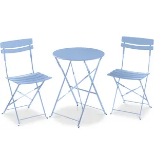 Best Choice Products 3-Piece Small Bistro Set, Folding Patio Furniture Set of 2 Chairs and Table