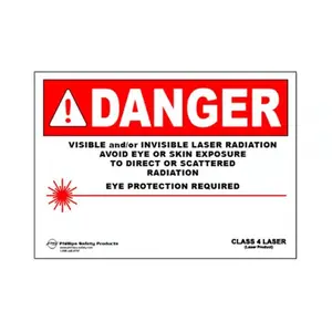 Phillips Safety Class 4 Magnetic Laser Radiation Warning Sign #32