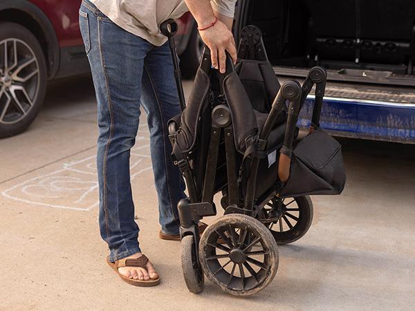 HARPPA Baby Stroller Wagon, All-Terrain Wagon Stroller for 2 with Canopy, Foldable 2 Kids Stroller, Wagon for Outdoor & Beach, Adjustable Handlebar, Parent Organizer, Travel System