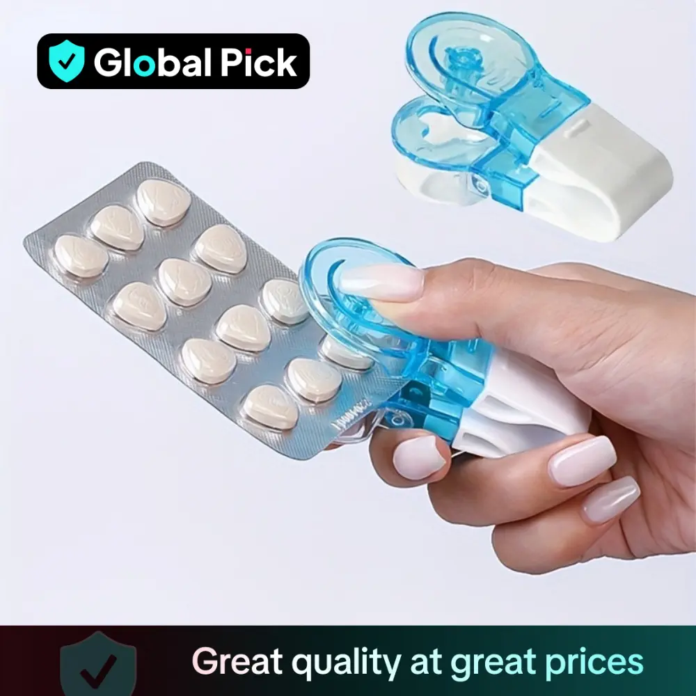 Portable Pill Extractor, 2pcs Mini Pill Extractor with Storage Box Design, Pill Extractor for Elderly, Disabled, Arthritis Hand Weak, Simple Press Pil