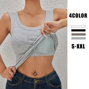 EssElegance Ribbed Workout Tank Tops for Women with Built in Bra Tight Racerback Scoop Sports Tank Neck Athletic Top for Summer And All Seasons