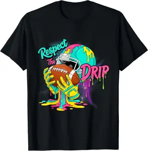 Football Drip Boys Football Ice Cream Respect Drip T-Shirt Cotton Fabric