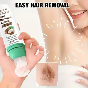 Rozino Coconut Oil Hair Removal Cream - Mild Formula for Easy Hair Removal - Gentle Wax for Sensitive Skin - 100g Container Body Care Cosmetic