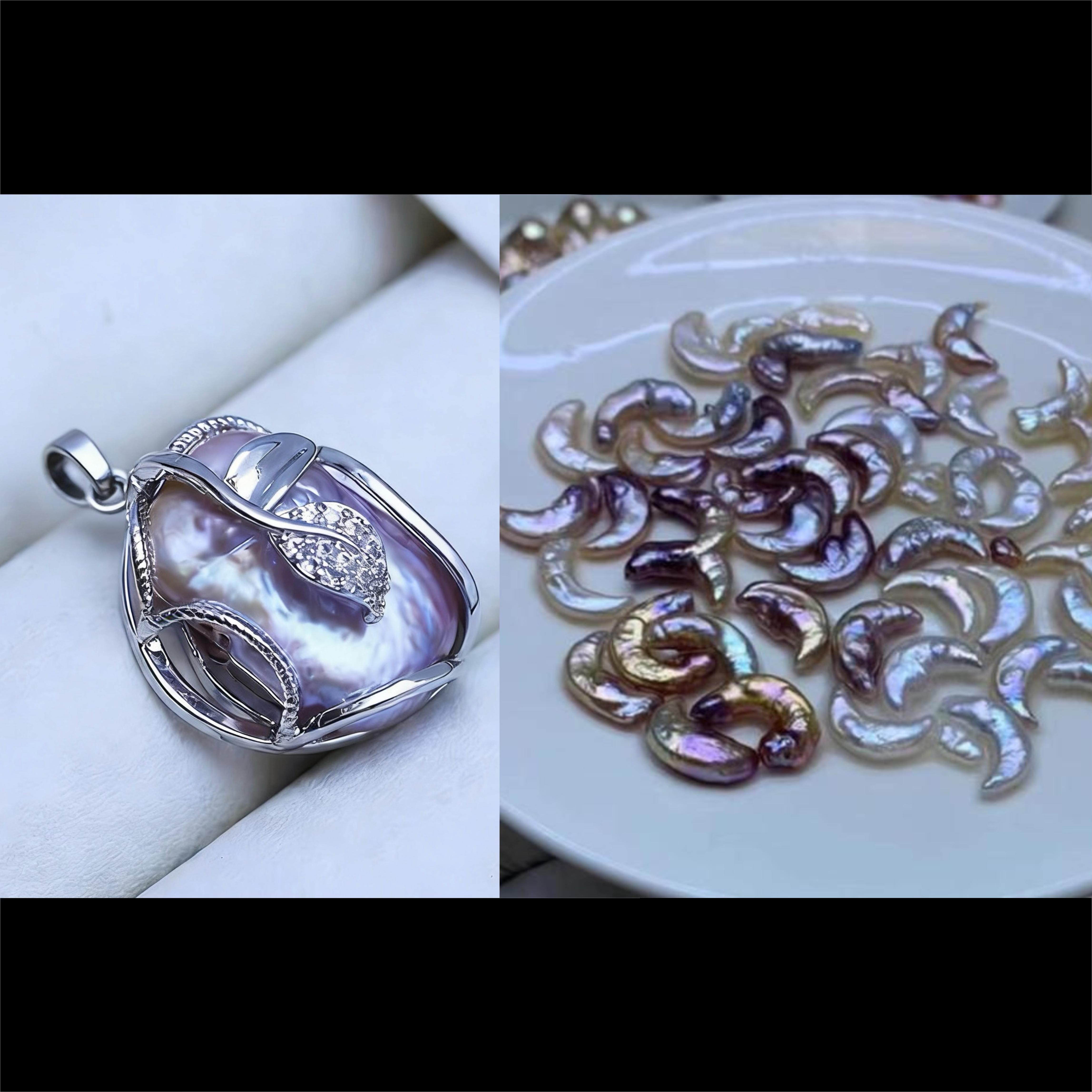 Pearl pendant+[live opening] Min 1 Moon as gift