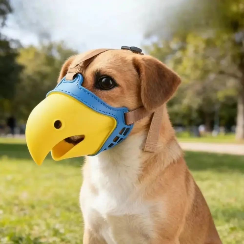 Soft TPE Dog Muzzle with Fitted Parrot Beak Design - Adjustable Training Aid for Large Dogs, Prevents Biting, Scavenging, Multi-Size Option (S-XXL), No Harm to Pet Safety