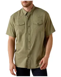 Ariat Men's Men'S Venttek&Trade; Solid Short Sleeve Snap Performance Shirt - 10071257