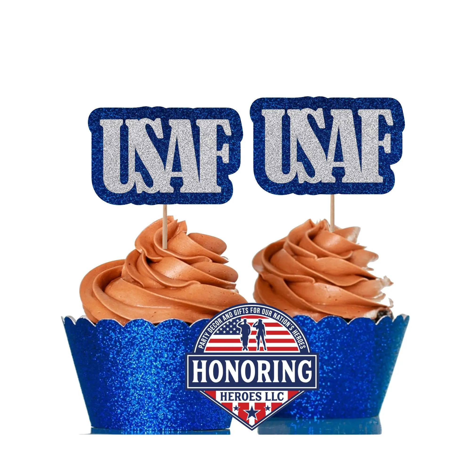 USAF Cupcake Toppers, Air Force Party Decorations NO SHED!