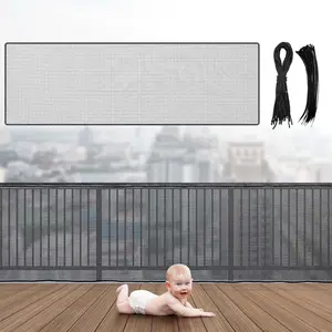 Banister Guard 15 x 3 ft Balcony Netting for Kids Pets Stairway Safety Net Baby Fence Door Safety Mesh Stair Net with No Drilling for Apartment Railing Black