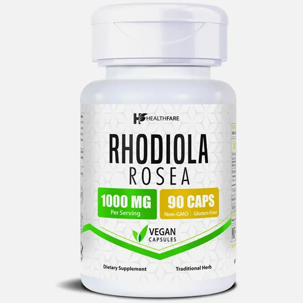 Rhodiola Rosea 1000mg | 90 Vegan Capsules | Gluten Free and Non-GMO