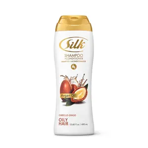 Silk Argan Oil Shampoo 400ml – Classic Daily Shampoo for Hair Care, Nourishing & Moisturizing Formula with Natural Argan Oil, Smooth & Hydrating Cleanser for Soft, Shiny, Healthy Hair – Perfect Alone or with Shampoo + Conditioner Set for Women & Me