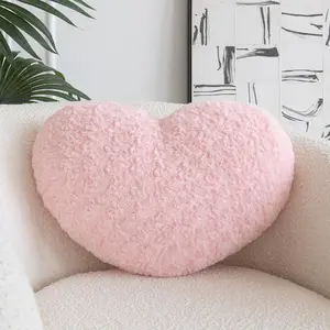 Heart Pillow, Soft Heart Shaped Pillow with Room Decorative Throw Pillows for Bed Couch Chair Sofa, Heart Shaped Cute Throw Pillow Cushion for Bedroom Living Room (, Large 19.6" x 15.7")