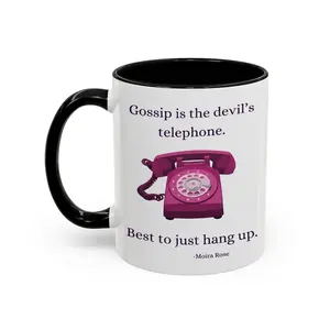 Moira Rose 'Gossip is the Devil's Telephone' Funny Coffee Mug, Schitts Creek TV Series, Gift For Fan - scs16678  Ceramic Classic Drinkware Stylish