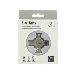 4-in-1 Memory Stick USB Flash Drive Photo Storage 128GB, iPhone External Storage, External Hard Drive, iPad Storage Expansion, Flash Drive, Photo Stick for iPhone Flash Drive Android PC 128GB 256GB Compact Flash Micro SD