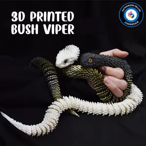3D Printed Viper Snake- Articulated 3D Print - Toy Figurines - Authorized Seller - 3D Printed Collectibles Mixed Color