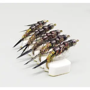 10 Pack Nymph Stonefly Fly Flies Artificial Insect Fishing Bait Lure for Trout Fishing