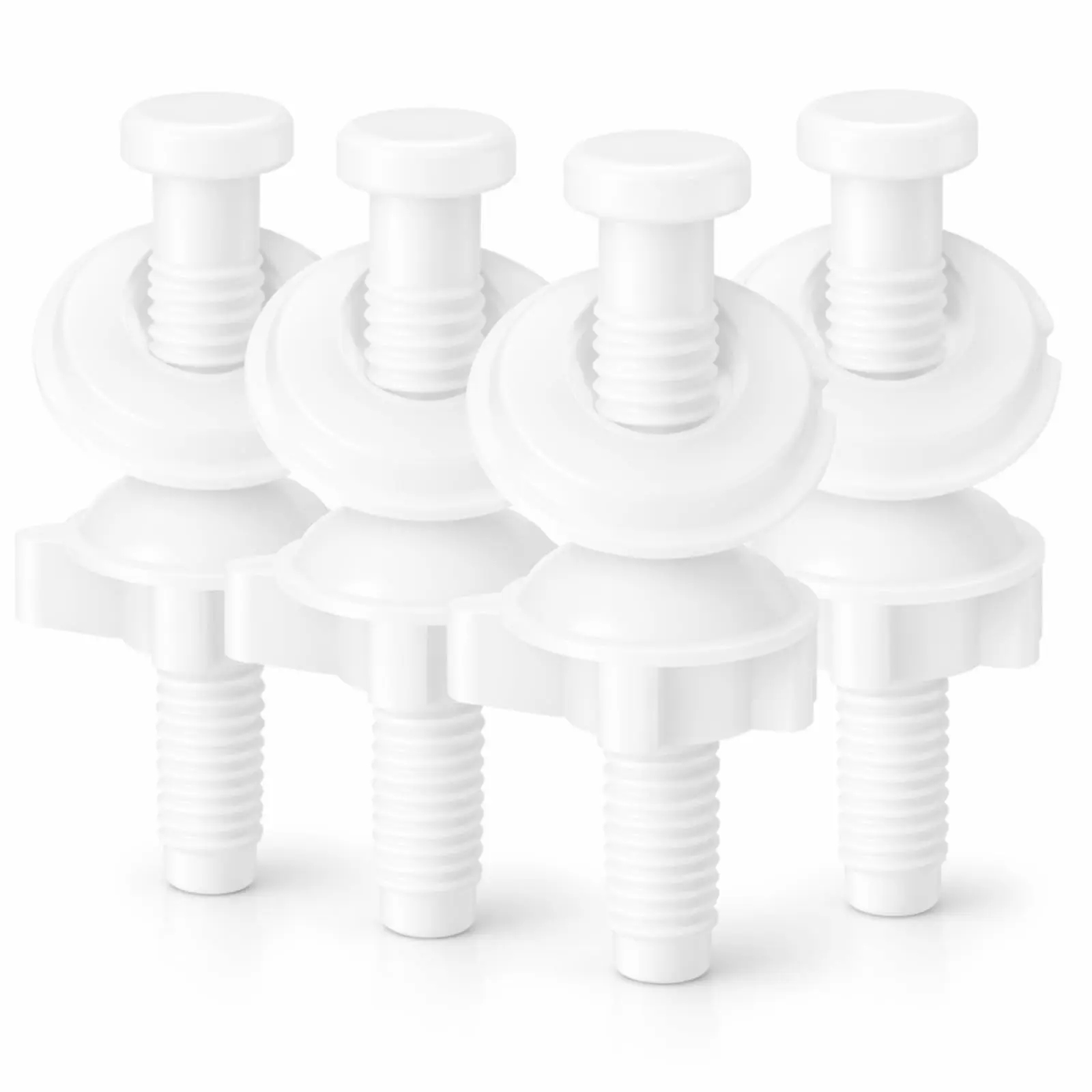 GJANSH 4 Pcs Toilet Seat Screws, Including Plastic Bolts, Nuts and Washers, Durable Toilet Lid Bolts Replacement Kit to Fix Loose Top, Sleek 3-in-1 Fasteners Floor Bolts & Washer Sets