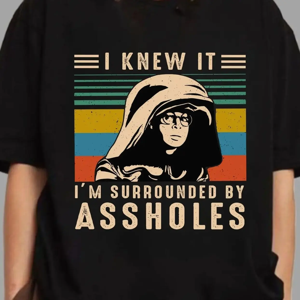 Men's Unisex Graphic T-Shirt - Classic Fit Soft Cotton Tee with "I Knew It" Funny Spaceballs Dark Helmet Movie Quote, Tweed, Tops, Funny Shirts, Fitted, Graphic Print, Dark Heather
