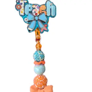 Hand beaded Badge Reel/ID Holder