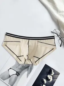 1 pair of men's sexy and stylish triangle underwear, Soft Comfy Brief, made of breathable and cool material, suitable for casual daily wear, sports, fitness, and bikini-style underwear, comfortable and cozy.
