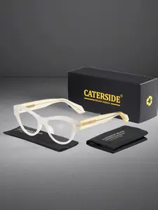 Minimalist Retro Optical Frame CP Temple Tips Plastic Cat Eye Shape Casual Versatile Elegant Punk Style Unisex Travel Beach Road Trip Cycling Music Festival Street Photography Urban Decoration