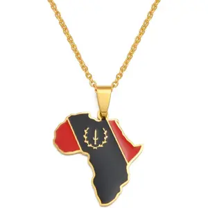 African American Flag Pendant Necklaces for Women Men - Black American Heritage Flag Necklace - African America Jewelrys