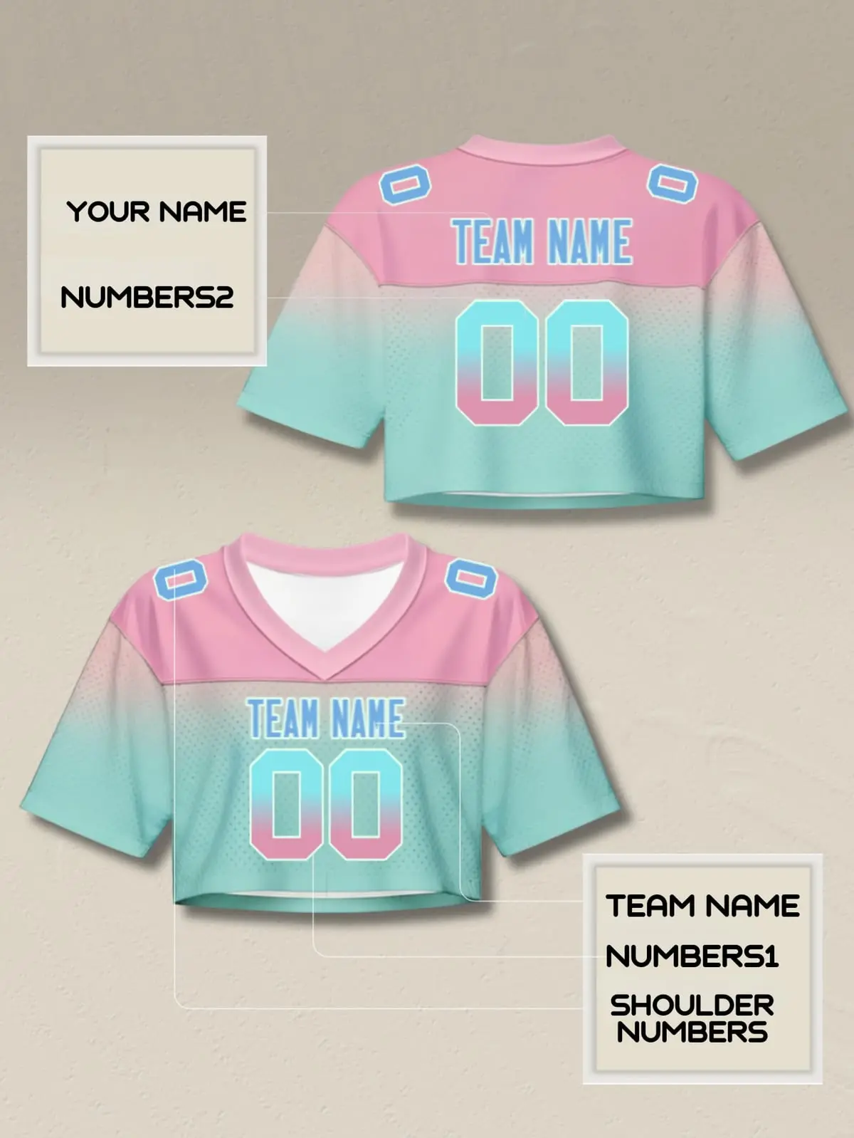 Custom Name R&B World Tour Crop Top Football Jersey - Pink Glitter Sparkle Graphic Mesh Shirt - Y2K Style Concert Merchandise Top for Women