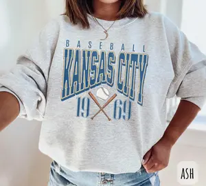 [SALE UP TO 50%] Vintage Kansas City Baseball Sweatshirt � Retro Kansas City Baseball Crewneck Gear, KC Fan Merch Shirt, Game Day Baseball Style for Men & Women