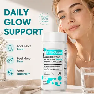 【Limited Time Buy 2 Get 2 Free】DrBioCare Collagen, Brighter Skin & Wrinkle Support, Vitamin D3, VC, VE, Probiotics & Multivitamin