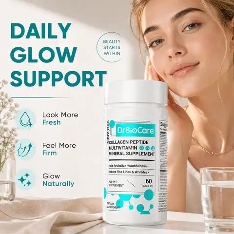 【Limited Time Buy 2 Get 2 Free】DrBioCare Collagen, Brighter Skin & Wrinkle Support, Vitamin D3, VC, VE, Probiotics & Multivitamin